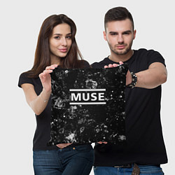 Подушка квадратная Muse black ice, цвет: 3D-принт — фото 2