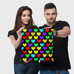 Подушка квадратная Undertale heart pattern, цвет: 3D-принт — фото 2