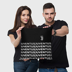 Подушка квадратная Juventus pattern fc club steel, цвет: 3D-принт — фото 2