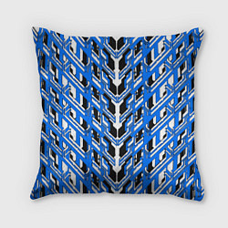 Подушка квадратная Синяя техно броня, цвет: 3D-принт