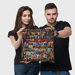 Подушка квадратная Портреты всех героев, цвет: 3D-принт — фото 2