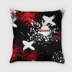 Подушка квадратная Хавал на фоне граффити и брызг красок, цвет: 3D-принт