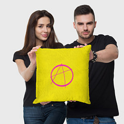 Подушка квадратная Символ Анархиста, цвет: 3D-принт — фото 2