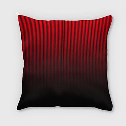 Подушка квадратная Красно-чёрный градиент в полоску, цвет: 3D-принт