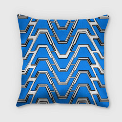 Подушка квадратная Техно броня синяя, цвет: 3D-принт
