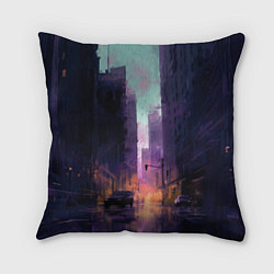 Подушка квадратная Сумрачная улица, цвет: 3D-принт