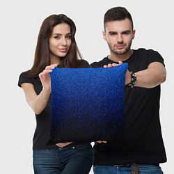Подушка квадратная Градиент мелкая мозаика сине-чёрный, цвет: 3D-принт — фото 2