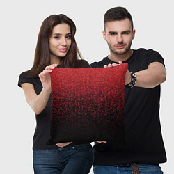 Подушка квадратная Градиент мозаика красно-чёрный, цвет: 3D-принт — фото 2