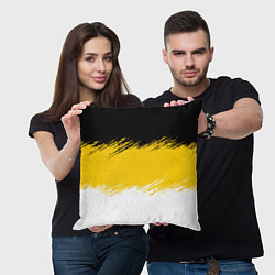 Подушка квадратная Имперский флаг России штриховка, цвет: 3D-принт — фото 2