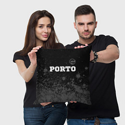 Подушка квадратная Porto sport на темном фоне посередине, цвет: 3D-принт — фото 2