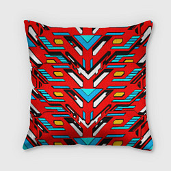 Подушка квадратная Красно-синяя техно броня, цвет: 3D-принт