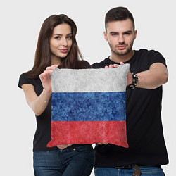 Подушка квадратная Флаг России разноцветный, цвет: 3D-принт — фото 2