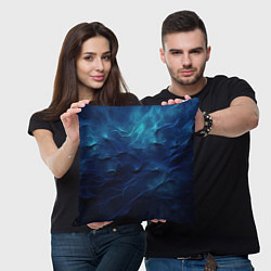 Подушка квадратная Абстрактные волны глубины, цвет: 3D-принт — фото 2