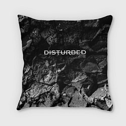 Подушка квадратная Disturbed black graphite, цвет: 3D-принт