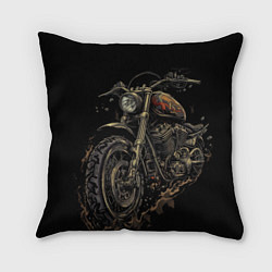 Подушка квадратная Старый грязный мотоцикл, цвет: 3D-принт