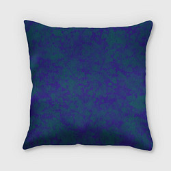 Подушка квадратная Камуфляж синий с зелеными пятнами, цвет: 3D-принт