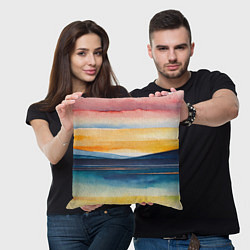 Подушка квадратная Акварельный бриз, цвет: 3D-принт — фото 2