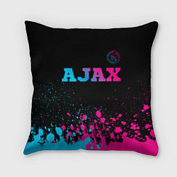 Подушка квадратная Ajax - neon gradient посередине, цвет: 3D-принт