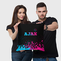 Подушка квадратная Ajax - neon gradient посередине, цвет: 3D-принт — фото 2