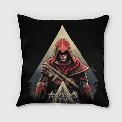 Подушка квадратная Assassins creed темный капюшон, цвет: 3D-принт
