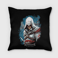 Подушка квадратная Assassins creed белый костюм, цвет: 3D-принт