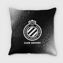 Подушка квадратная Club Brugge sport на темном фоне, цвет: 3D-принт