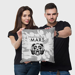 Подушка квадратная Thirty Seconds to Mars рок панда на светлом фоне, цвет: 3D-принт — фото 2