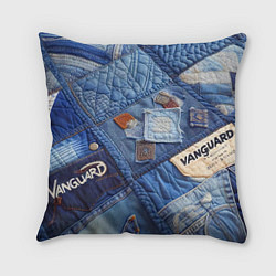 Подушка квадратная Vanguard jeans patchwork - ai art, цвет: 3D-принт