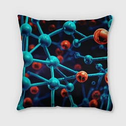 Подушка квадратная Молекулы под микроскопом, цвет: 3D-принт