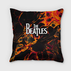 Подушка квадратная The Beatles red lava