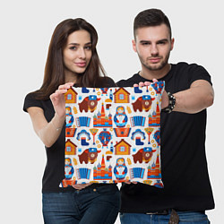 Подушка квадратная Русские народные традиции, цвет: 3D-принт — фото 2