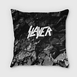 Подушка квадратная Slayer black graphite, цвет: 3D-принт