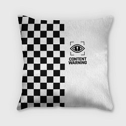 Подушка квадратная Content Warning шашечки, цвет: 3D-принт
