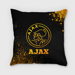 Подушка квадратная Ajax - gold gradient, цвет: 3D-принт