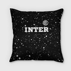 Подушка квадратная Inter sport на темном фоне посередине, цвет: 3D-принт