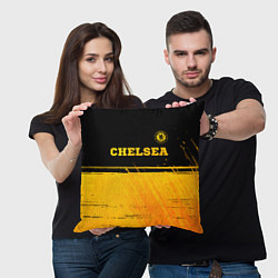 Подушка квадратная Chelsea - gold gradient посередине, цвет: 3D-принт — фото 2