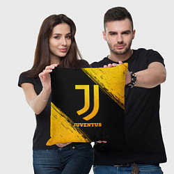 Подушка квадратная Juventus - gold gradient, цвет: 3D-принт — фото 2