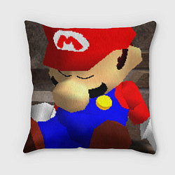 Подушка квадратная Марио 64 спит арт, цвет: 3D-принт