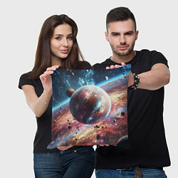 Подушка квадратная Яркая необычная планета, цвет: 3D-принт — фото 2