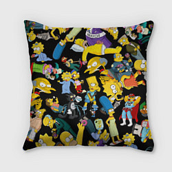 Подушка квадратная Персонажи Симпсонов, цвет: 3D-принт