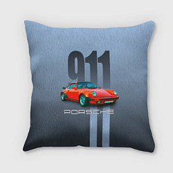 Подушка квадратная Винтажный автомобиль Porsche 911 Carrera, цвет: 3D-принт
