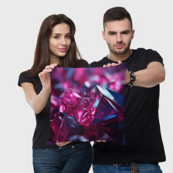 Подушка квадратная Яркие розовые хрусталики, цвет: 3D-принт — фото 2