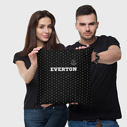 Подушка квадратная Everton sport на темном фоне посередине, цвет: 3D-принт — фото 2