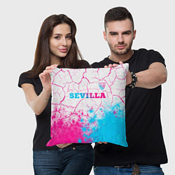 Подушка квадратная Sevilla neon gradient style посередине, цвет: 3D-принт — фото 2