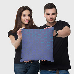 Подушка квадратная Шестигранники индиго, цвет: 3D-принт — фото 2