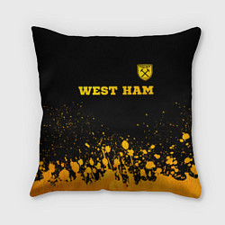 Подушка квадратная West Ham - gold gradient посередине