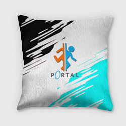 Подушка квадратная Portal краски текстура гейм, цвет: 3D-принт