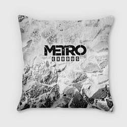 Подушка квадратная Metro Exodus white graphite, цвет: 3D-принт