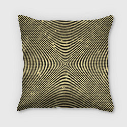 Подушка квадратная Чёрно-бежевый круг гипнотический, цвет: 3D-принт