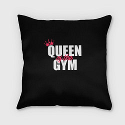 Подушка квадратная Queen of the gym - crown, цвет: 3D-принт